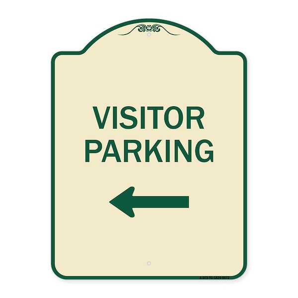 Designer Series-Visitor Parking 1, Tan & Green Heavy-Gauge Aluminum, 24" x 18", TG-1824-9872